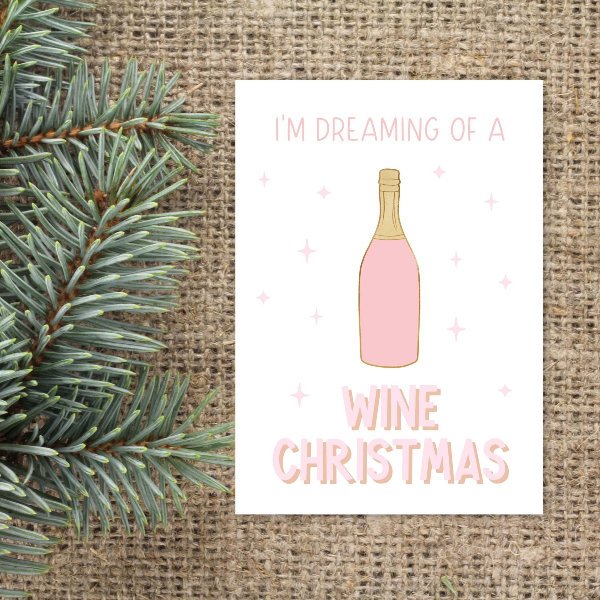 kerstkaart i'm dreaming of a wine christmas