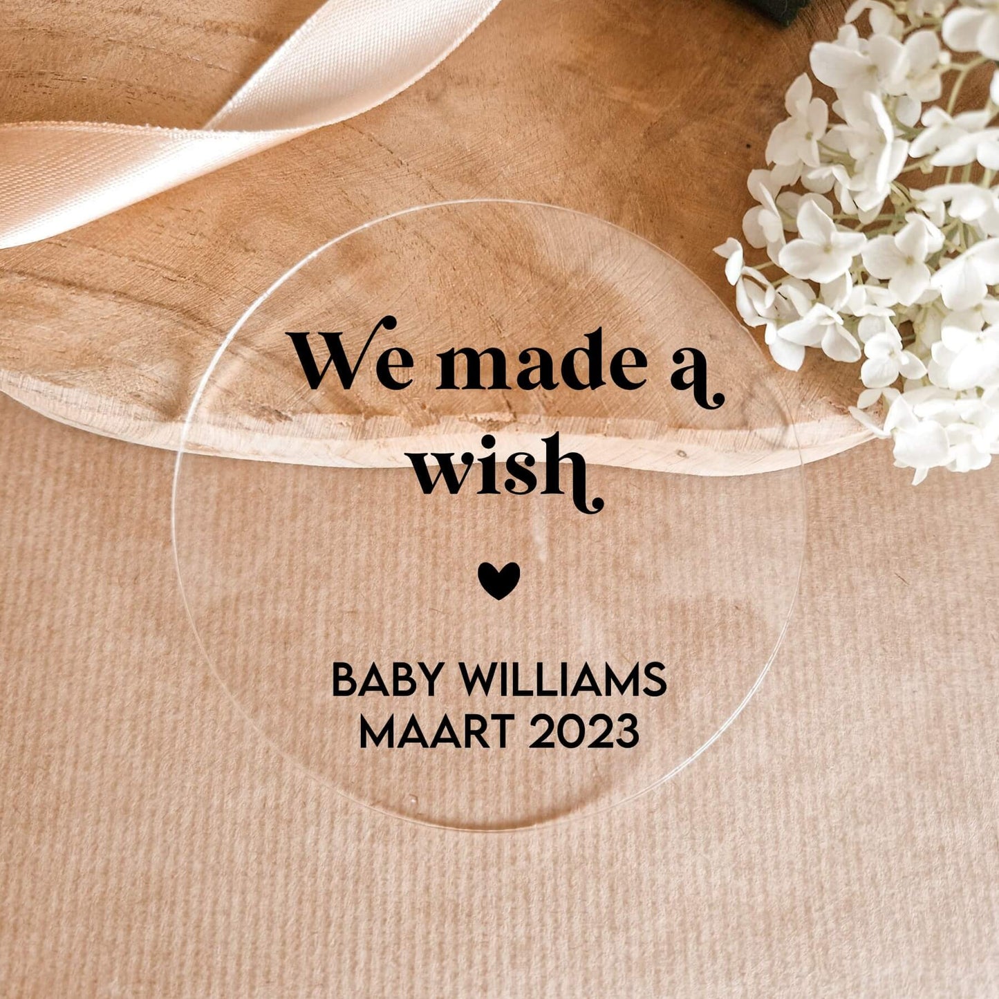 zwangerschapsaankondiging we made a wish