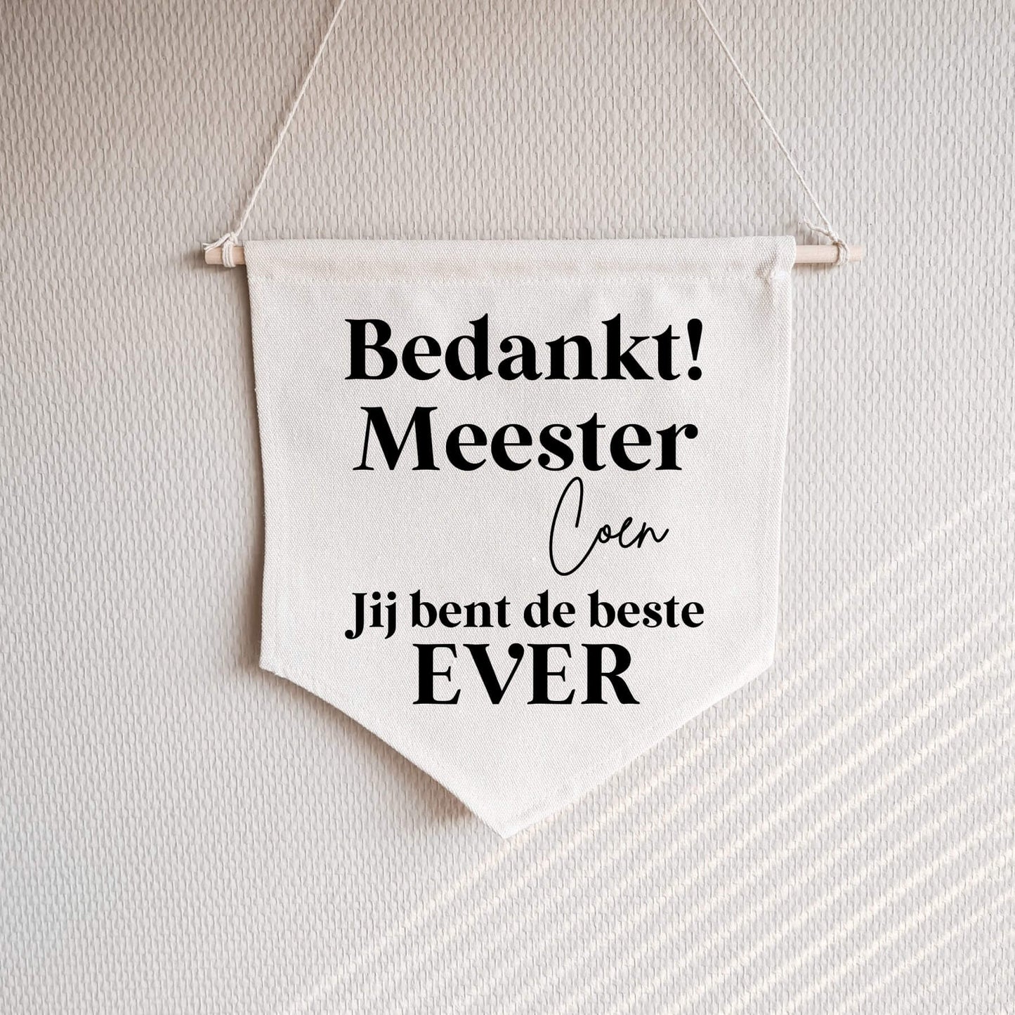 stoffen banner bedankt meester