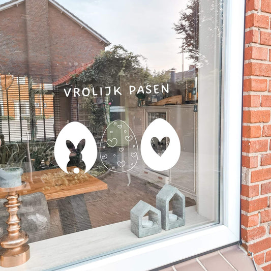 Raamsticker Pasen | Vrolijk Pasen | Paaseieren