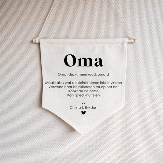 Banner | Oma Woordenboek | Knuffelen