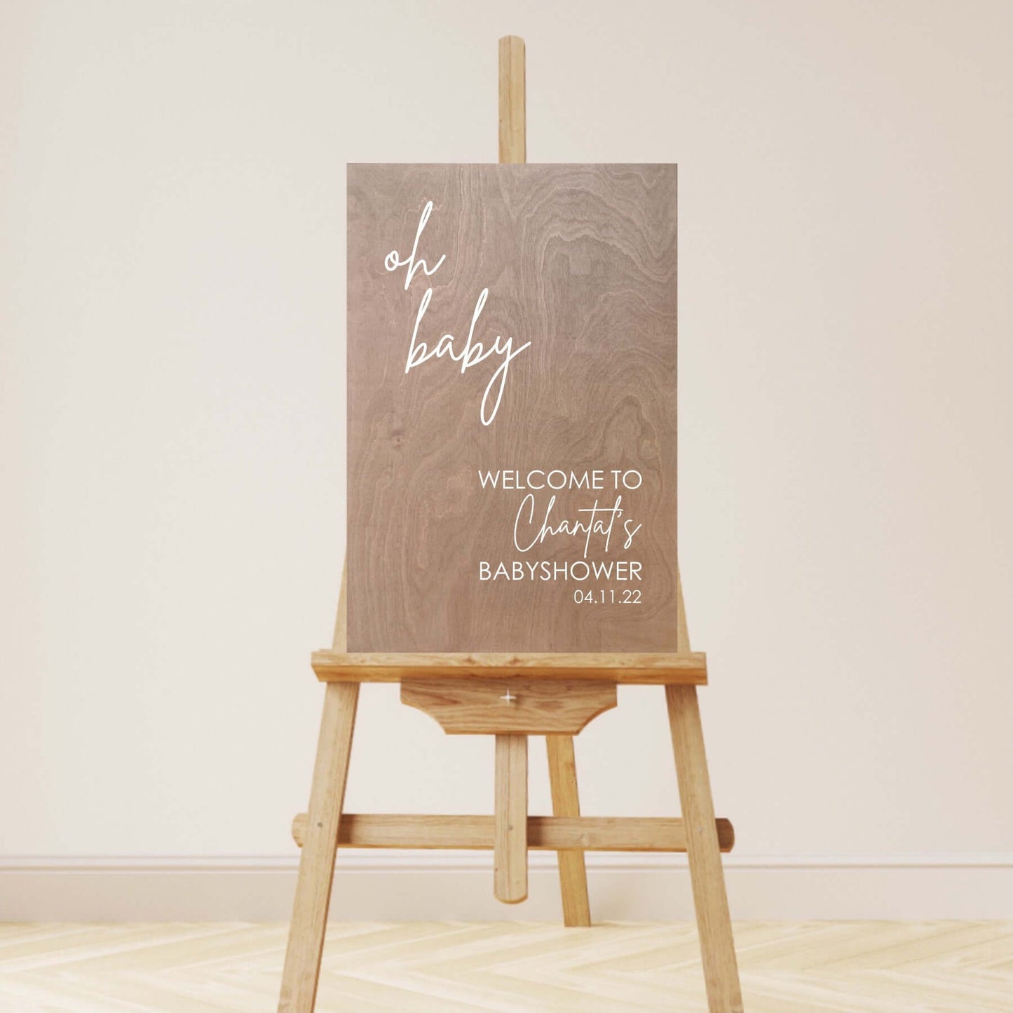 Welkomstbord Babyshower Hout | Oh Baby | Brittany