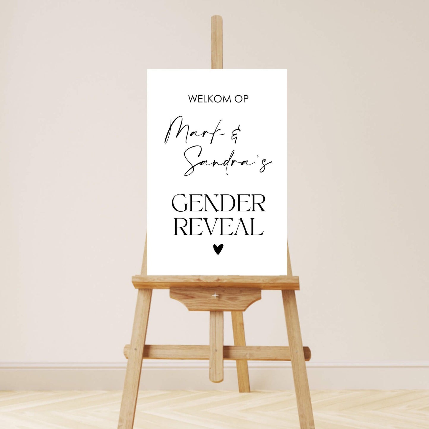 Welkomstbord Gender Reveal | Welcome To | Hartje