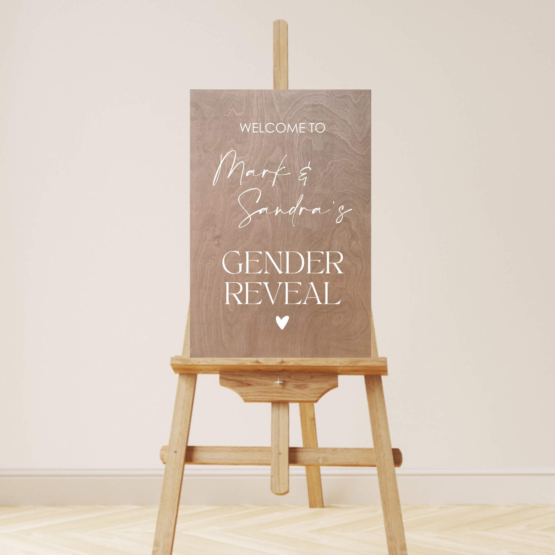 Houten Welkomstbord Gender Reveal | Welcome To | Hartje