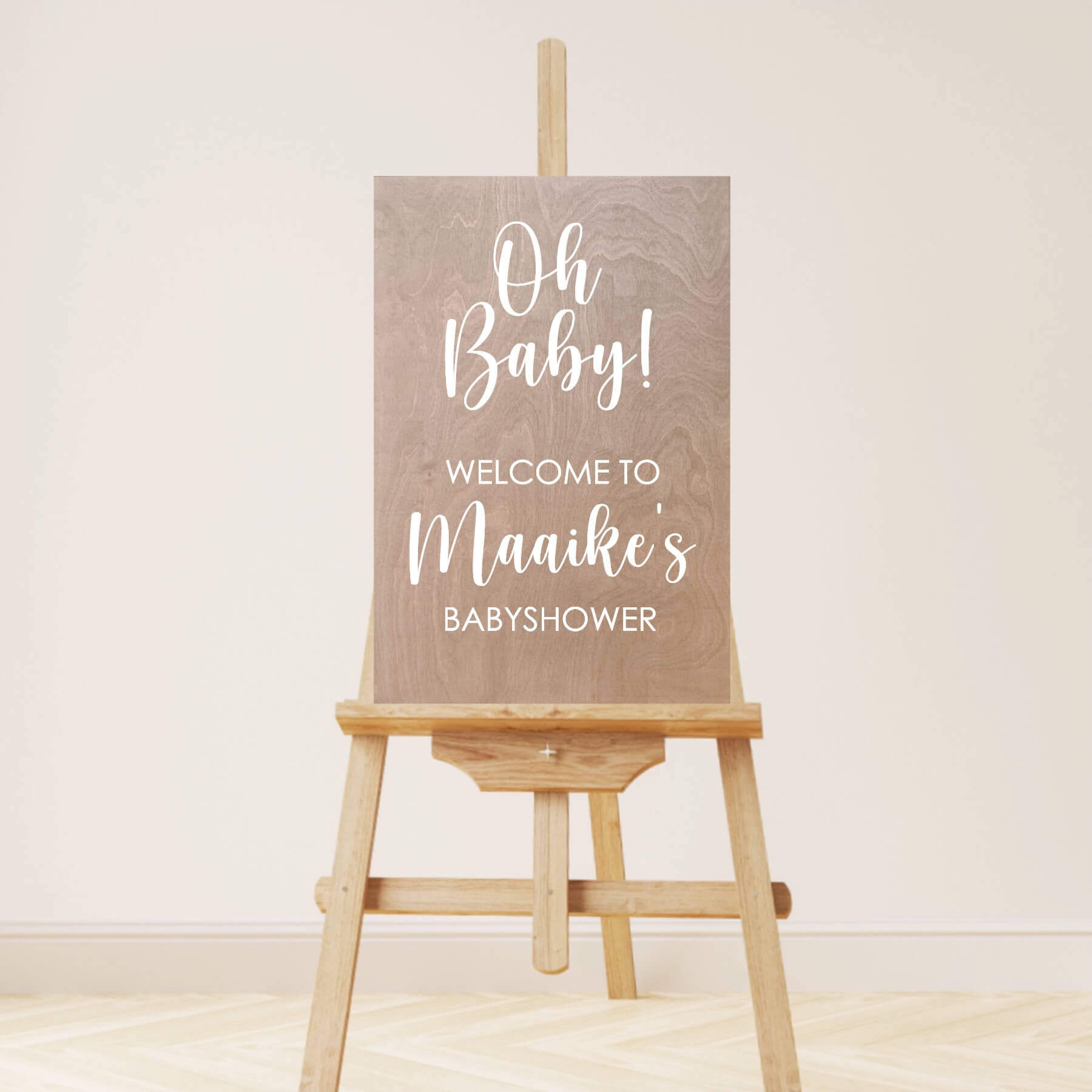 Welkomstbord babyshower hout Oh Baby!